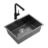 Darrahopens Furniture > Dining > Kitchen Sinks Cefito Stainless Steel Sink 30x45CM With Pull Out Mixer Tap Kitchen Basin Single Bowl Black