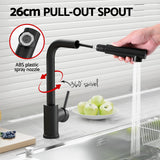 Darrahopens Furniture > Dining > Kitchen Sinks Cefito Stainless Steel Sink 30x45CM With Pull Out Mixer Tap Kitchen Basin Single Bowl Black