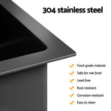 Darrahopens Furniture > Dining > Kitchen Sinks Cefito Stainless Steel Sink 44x44CM With Pull Out Mixer Tap Kitchen Basin Single Bowl Black