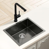 Darrahopens Furniture > Dining > Kitchen Sinks Cefito Stainless Steel Sink 44x44CM With Pull Out Mixer Tap Kitchen Basin Single Bowl Black