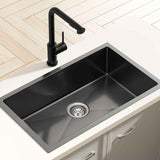 Darrahopens Furniture > Dining > Kitchen Sinks Cefito Stainless Steel Sink 60x45CM With Pull Out Mixer Tap Kitchen Basin Single Bowl Black
