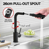 Darrahopens Furniture > Dining > Kitchen Sinks Cefito Stainless Steel Sink 60x45CM With Pull Out Mixer Tap Kitchen Basin Single Bowl Black