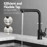Darrahopens Furniture > Dining > Kitchen Sinks Cefito Stainless Steel Sink 60x45CM With Pull Out Mixer Tap Kitchen Basin Single Bowl Black