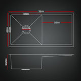 Darrahopens Furniture > Dining > Kitchen Sinks Cefito Stainless Steel Sink 75x45CM With Pull Out Mixer Tap Kitchen Basin Single Bowl Black