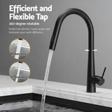 Darrahopens Furniture > Dining > Kitchen Sinks Cefito Stainless Steel Sink 75x45CM With Pull Out Mixer Tap Kitchen Basin Single Bowl Black