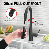 Darrahopens Furniture > Dining > Kitchen Sinks Cefito Stainless Steel Sink 81x45CM With Pull Out Mixer Tap Kitchen Basin Single Bowl Black