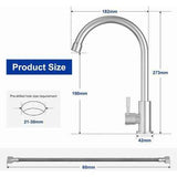Darrahopens Furniture > Dining > Kitchen Sinks Cold Water Faucet for Kitchen with 304 Stainless Steel Nuts, cold water use, stainless steel construction, daily sink use In Australia - Darrahopens