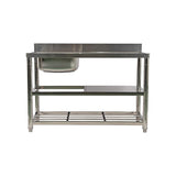 Darrahopens Furniture > Dining > Kitchen Sinks Freestanding Stainless Steel Kitchen Sink 120x50x79cm – Commercial Utility Wash Basin