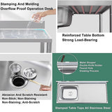 Darrahopens Furniture > Dining > Kitchen Sinks Freestanding Stainless Steel Kitchen Sink 120x50x79cm – Commercial Utility Wash Basin