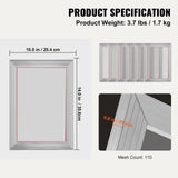 Darrahopens Furniture > Dining > Kitchen Sinks VEVOR Screen Printing Kit, 6 Pieces Aluminum Silk Screen Printing Frames, 25.4 x 35.6 cm Silk Screen Printing Frame with 110 Count Mesh, High Tension Nylon Mesh and Sealing Tape for T-shirts DIY