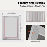 Darrahopens Furniture > Dining > Kitchen Sinks VEVOR Screen Printing Kit, 6 Pieces Aluminum Silk Screen Printing Frames, 25.4 x 35.6 cm Silk Screen Printing Frame with 156 Count Mesh, High Tension Nylon Mesh and Sealing Tape for T-shirts DIY