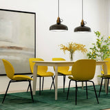 darrahopens Furniture > Dining Meryll Yellow Curvy Beetle Dining Chair Set of 2