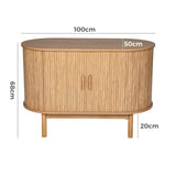 Darrahopens Furniture > Dining Natural Wood Ribbed Sideboard Cabinet