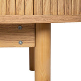 Darrahopens Furniture > Dining Natural Wood Ribbed Sideboard Cabinet