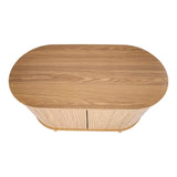 Darrahopens Furniture > Dining Natural Wood Ribbed Sideboard Cabinet