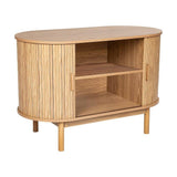 Darrahopens Furniture > Dining Natural Wood Ribbed Sideboard Cabinet