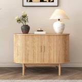 Darrahopens Furniture > Dining Natural Wood Ribbed Sideboard Cabinet