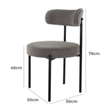 Darrahopens Furniture > Dining Plush Boucle Cushioned Elsa Dining Chairs in Slate Grey