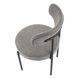 Darrahopens Furniture > Dining Plush Boucle Cushioned Elsa Dining Chairs in Slate Grey