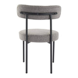Darrahopens Furniture > Dining Plush Boucle Cushioned Elsa Dining Chairs in Slate Grey