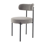 Darrahopens Furniture > Dining Plush Boucle Cushioned Elsa Dining Chairs in Slate Grey