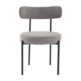 Darrahopens Furniture > Dining Plush Boucle Cushioned Elsa Dining Chairs in Slate Grey