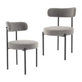 Darrahopens Furniture > Dining Plush Boucle Cushioned Elsa Dining Chairs in Slate Grey