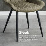 Darrahopens Furniture > Dining Tyler Fabric Chair (Set of 2) - Olive Green