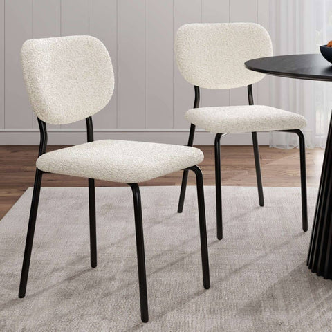 Darrahopens Furniture > Dining White Whisper Teddy Fabric Dining Duo