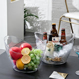 Darrahopens Furniture > Dining > Wine Racks 2PCS Transparent 3.5L Ice Bucket Large Capacity Wine Beer Cooler Picnic Basket