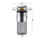 5 PCS Universal Pop-Up Sink Drain Stopper with Anti-Clog Filter Basket - Stainless Steel Hair Catcher & Anti-Odor Plug