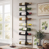 Darrahopens Furniture > Dining > Wine Racks Artiss Wall Mounted Wine Rack 9 Bottles Display Storage Organizer Metal Black
