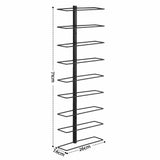 Darrahopens Furniture > Dining > Wine Racks Artiss Wall Mounted Wine Rack 9 Bottles Display Storage Organizer Metal Black