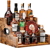 Darrahopens Furniture > Dining > Wine Racks CARLA HOME 3-Tier Liquor Bottle Display Shelf Rack Bar Organizer for Whiskey, Wine, Coffee Syrups, Spirits & Bottles