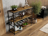 Darrahopens Furniture > Dining > Wine Racks CARLA HOME Large Wine Rack with Glass Holder, Metal Designed Bottle Holder and Wood Countertop for Wine & Champagne