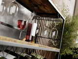 Darrahopens Furniture > Dining > Wine Racks CARLA HOME Large Wine Rack with Glass Holder, Metal Designed Bottle Holder and Wood Countertop for Wine & Champagne