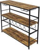 Darrahopens Furniture > Dining > Wine Racks CARLA HOME Large Wine Rack with Glass Holder, Metal Designed Bottle Holder and Wood Countertop for Wine & Champagne
