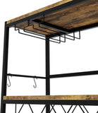 Darrahopens Furniture > Dining > Wine Racks CARLA HOME Large Wine Rack with Glass Holder, Metal Designed Bottle Holder and Wood Countertop for Wine & Champagne