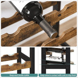 Darrahopens Furniture > Dining > Wine Racks CARLA HOME Large Wine Rack with Glass Holder, Metal Designed Bottle Holder and Wood Countertop up to Wine & Champagne Bottles