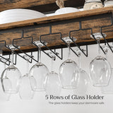 Darrahopens Furniture > Dining > Wine Racks CARLA HOME Large Wine Rack with Glass Holder, Metal Designed Bottle Holder and Wood Countertop up to Wine & Champagne Bottles