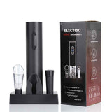 Darrahopens Furniture > Dining > Wine Racks Complete Electric Wine Opener Gift Set - Rechargeable Corkscrew with Foil Cutter, Pourer, Vacuum Stopper & Charging Base