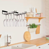 Darrahopens Furniture > Dining > Wine Racks Hanging Wine Glass Rack - Set of Six - Inverted Wine Glass Holder - Organizer and Storage Rack for Mugs and Glassware - For Kitchen and Home Use