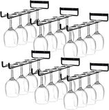 Darrahopens Furniture > Dining > Wine Racks Hanging Wine Glass Rack - Set of Six - Inverted Wine Glass Holder - Organizer and Storage Rack for Mugs and Glassware - For Kitchen and Home Use