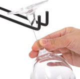Darrahopens Furniture > Dining > Wine Racks Hanging Wine Glass Rack - Set of Six - Inverted Wine Glass Holder - Organizer and Storage Rack for Mugs and Glassware - For Kitchen and Home Use