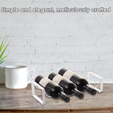Darrahopens Furniture > Dining > Wine Racks Iron Wine Rack Bottle Holder Metal Display Stand Tabletop Decorative Storage - White