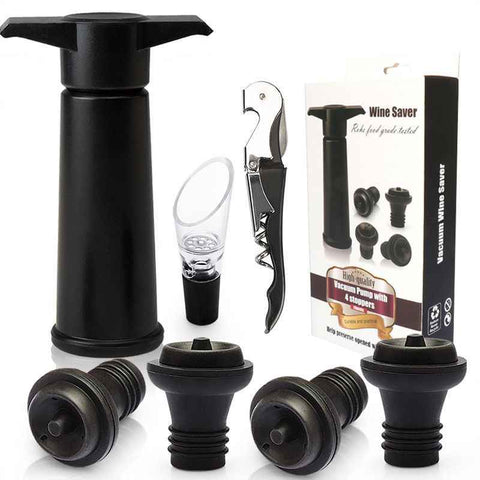Darrahopens Furniture > Dining > Wine Racks red Wine Vacuum Pump with Preserver Stopper, Wine Fresh Keeping Set
