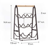 Darrahopens Furniture > Dining > Wine Racks Rustic 6-Bottle Foldable Wine Rack - Metal Countertop Holder with Wooden Handle