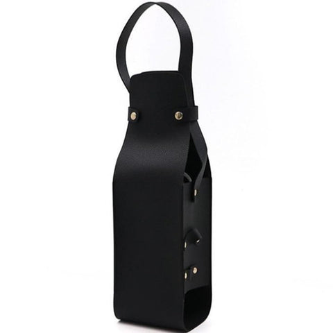 Darrahopens Furniture > Dining > Wine Racks Single Bottle Wine Riveted Carrier, Handmade from Leather, for Wedding, Birthday, Party and Holiday - black