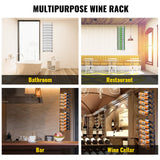 Darrahopens Furniture > Dining > Wine Racks VEVOR Wall Mounted Wine Rack, 12x2 Bottles Wine Holder Towel Rack, Black Steel Vertical Wine Rack, Modern Decorative Wall Mounted Wine Bottle Holder, Forward Design Simple Storage Wall Rack 48x11x1 In