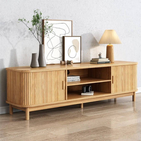 Darrahopens Furniture > Living Room 160cm Ribbed Natural Entertainment Unit